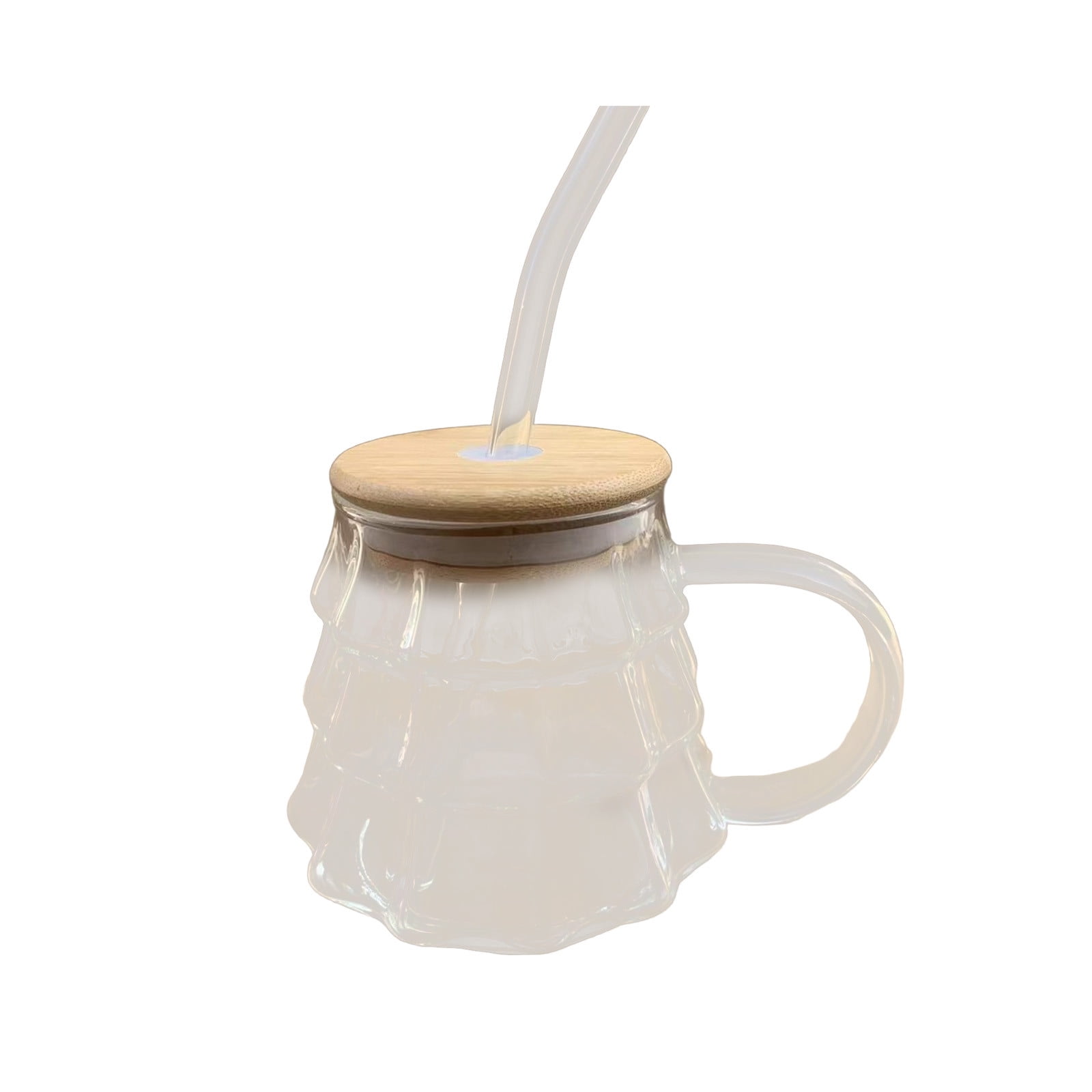 Christmas Tree Coffee Mug, 350ml Tree-shaped Clear Glass Coffee Mug with Handle for Ice Americano, Tea, Milk, Creative Christmas Gift for Colleagues — image 2