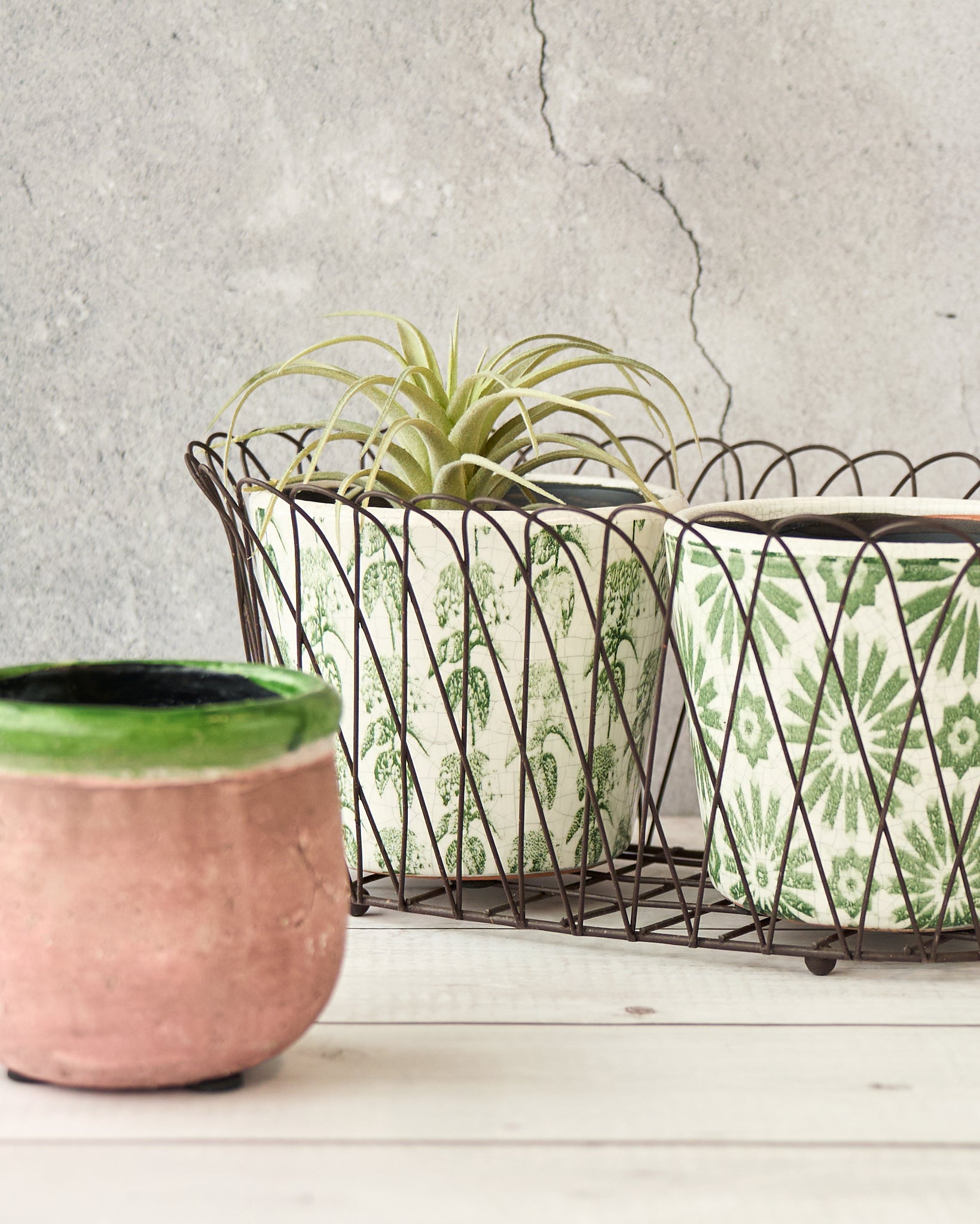 casa-verde-wire-planter-alfabia-double-rust — image 2