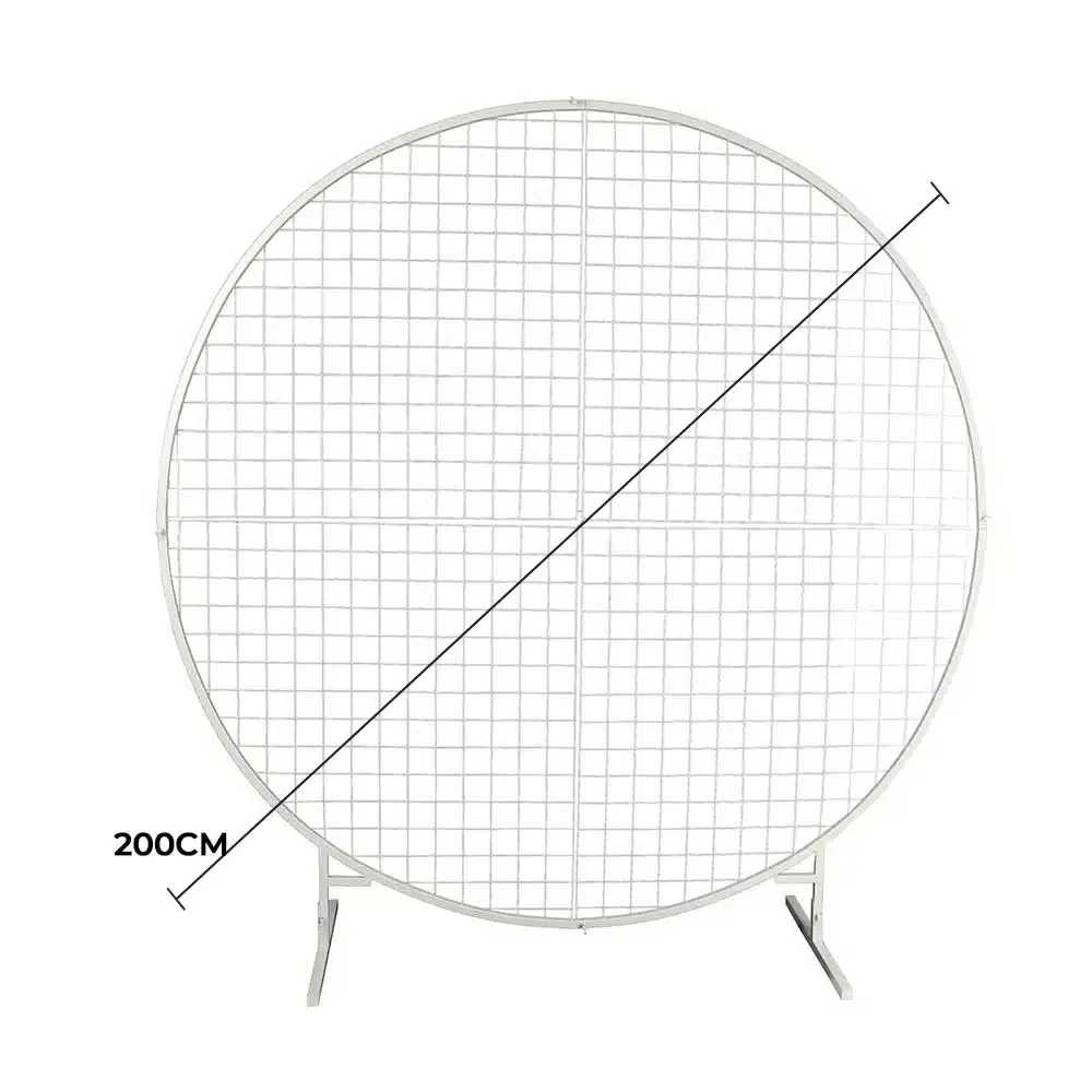 Sturdy Circular Flower Wall / Event Stand 200cm Diameter (White Frame) — image 2