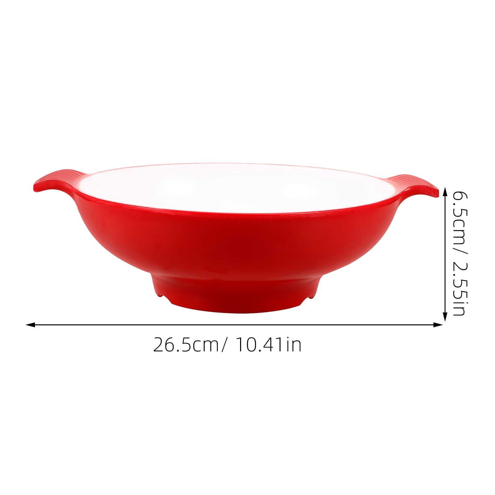 Large Salad Serving Bowl Red Plastic 1Set 10.41X8.45X2.55in — image 2