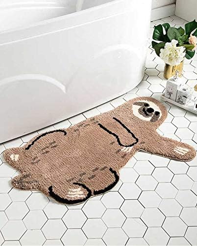 Cute Soft Small Sloth Shaped Mat for Bathroom,Showroom Bathmat,Non-Slip Bath Rugs,Play Carpet Area Rug for Kids,Photography Props (25.6 × 39.4'') — image 2