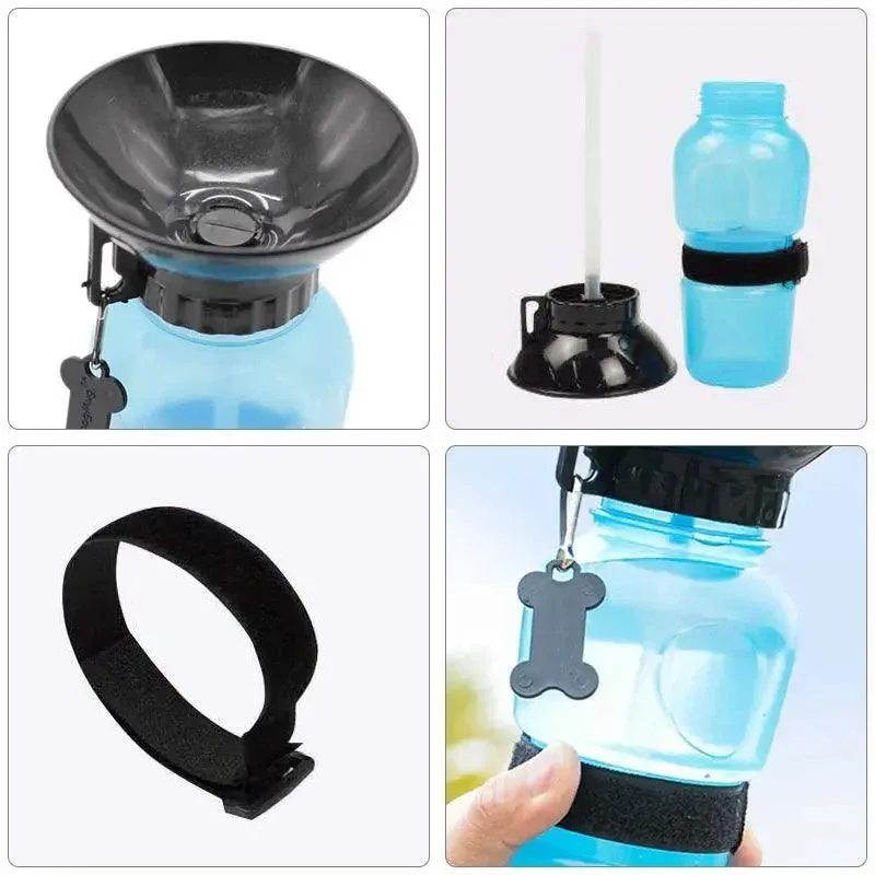 500Ml Dog Cat Water Drinking Bottle Detachable Travel Cup Portable Pet Feeder - Blue — image 6