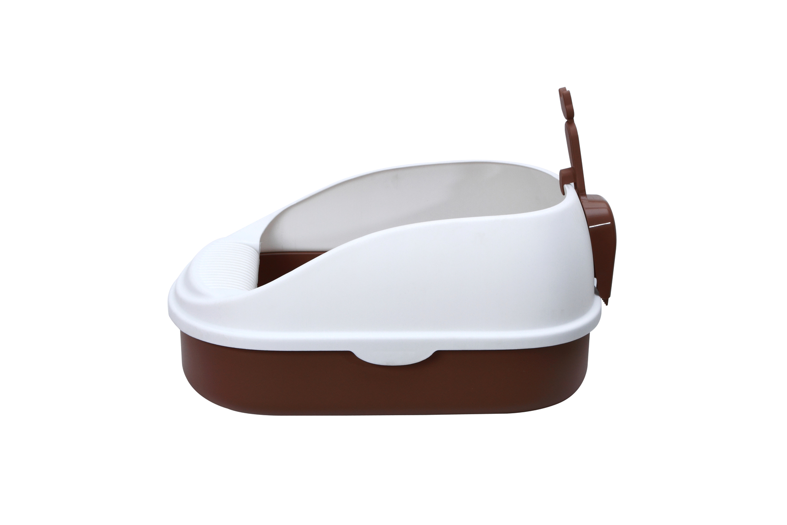 YES4PETS Medium Portable Cat Toilet Litter Box Tray with Scoop Brown — image 2