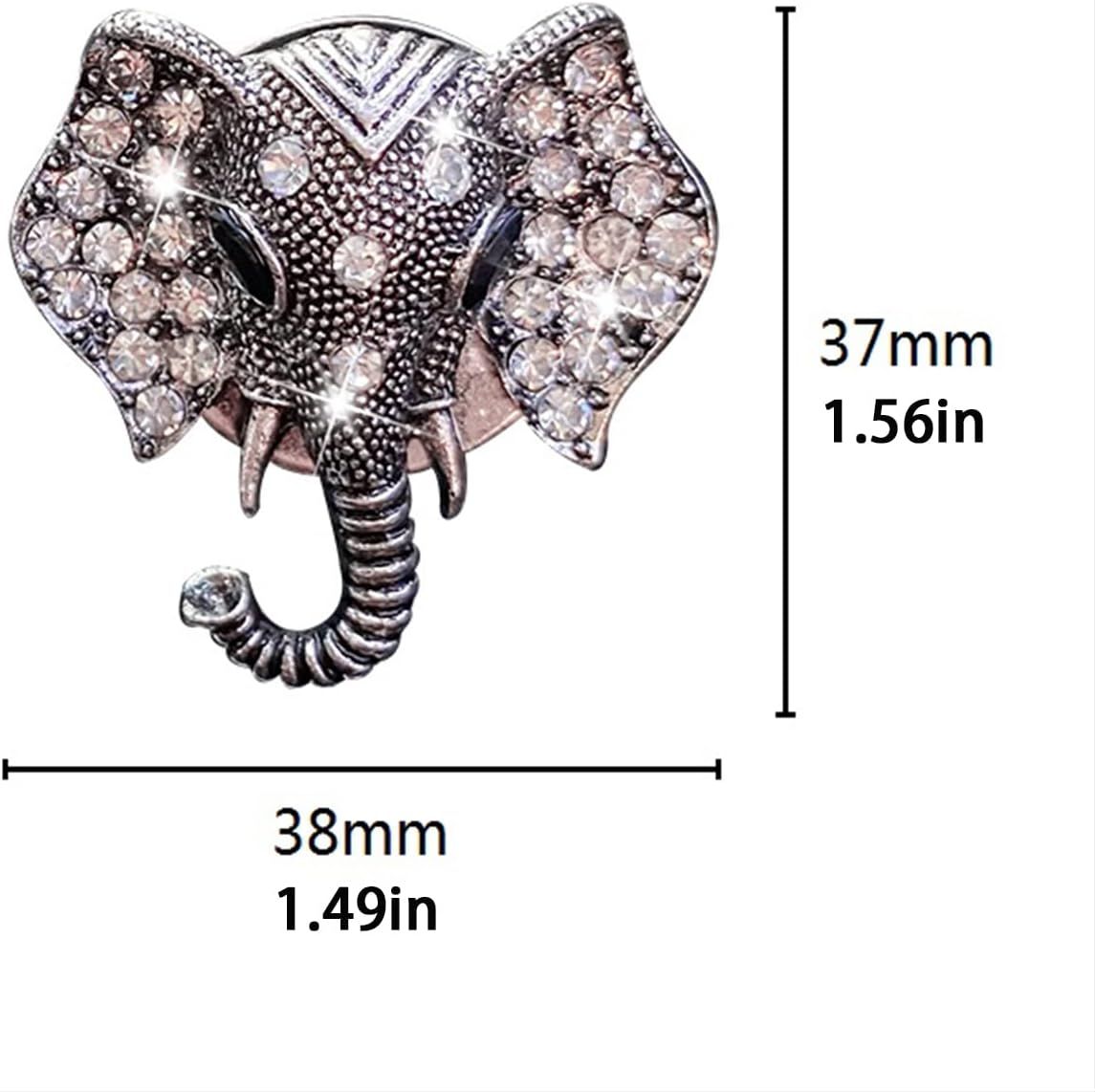 Bling Rhinestone Elephants Head Car Air Vent Clip Dashboard Outlet Clip Air Freshener Vent Clips Decorative Cute Car Decor — image 5