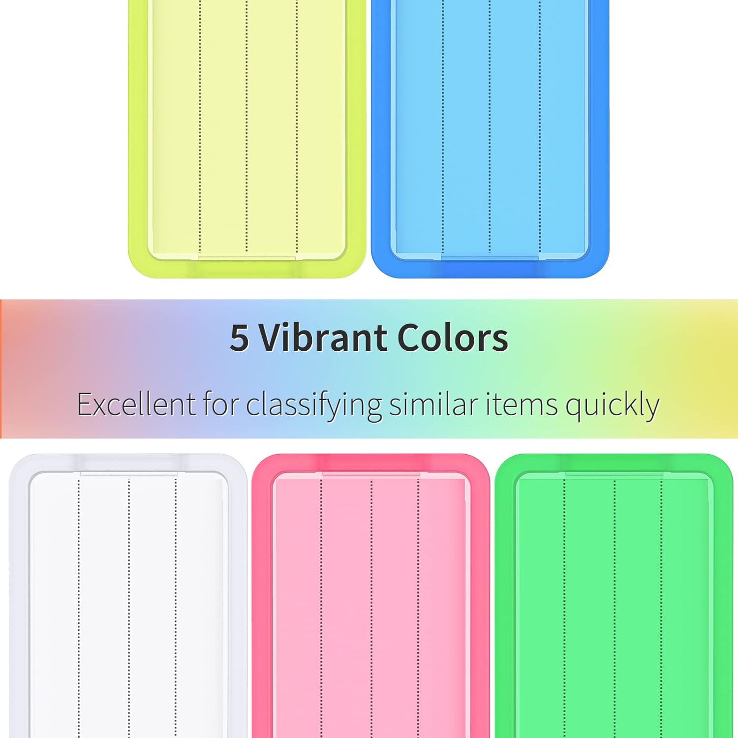 20 Pieces Key Tags 2 Inch Plastic Key Chain Tags with Ruled Blank Paper Labels Transparent Covers and Split Rings Sturdy Item Identifiers, 5 Colors โ image 2