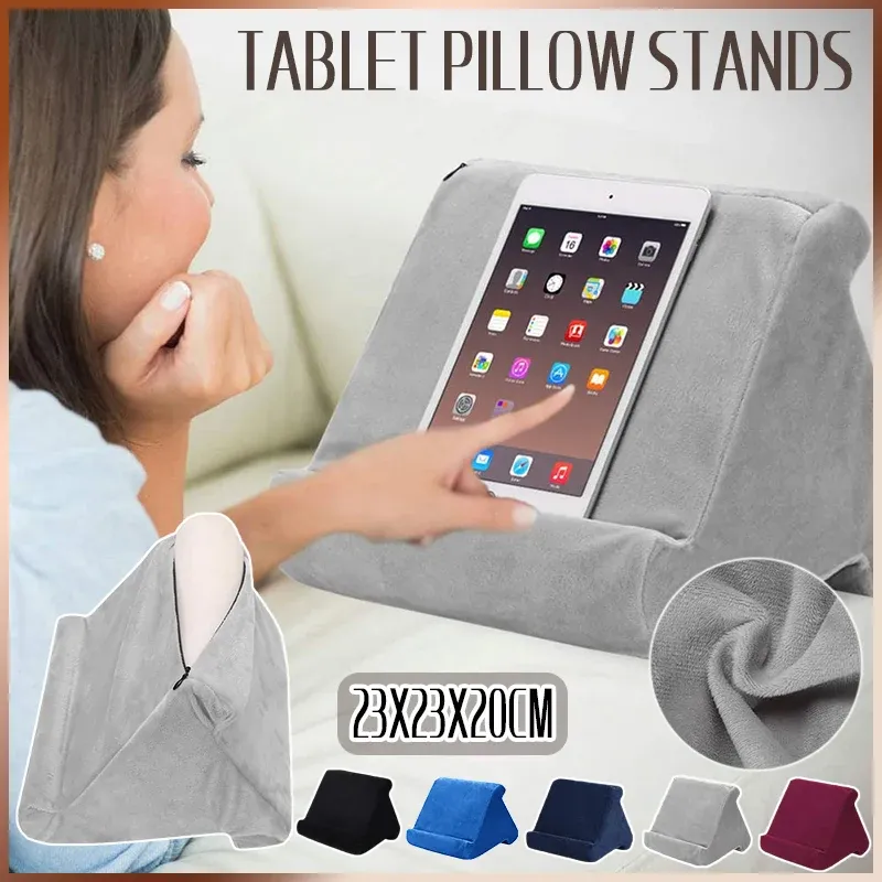 Tablet Pillow Stands For iPad Book Reader Holder Rest Laps Reading Cushion - Dark Red — image 2