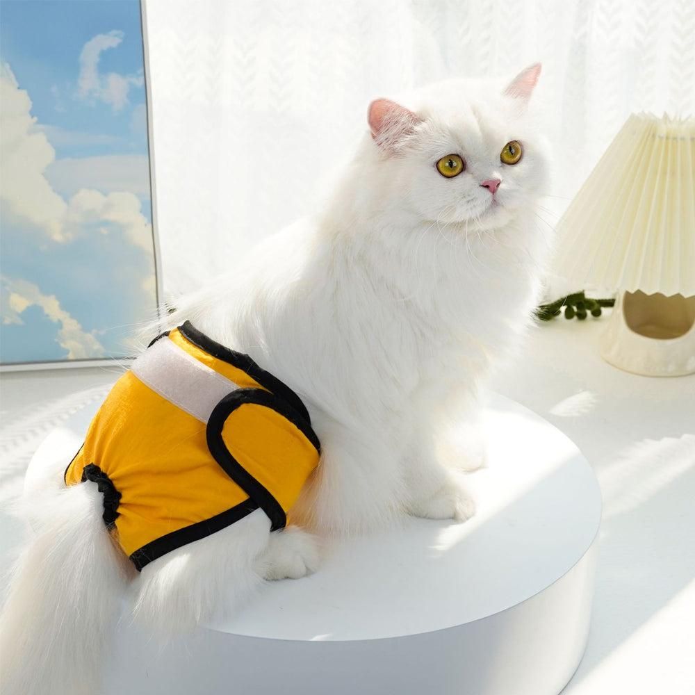 Washable Female Pet Nappy Diaper Dog Cat Physiological Pants Yellow - L โ image 4
