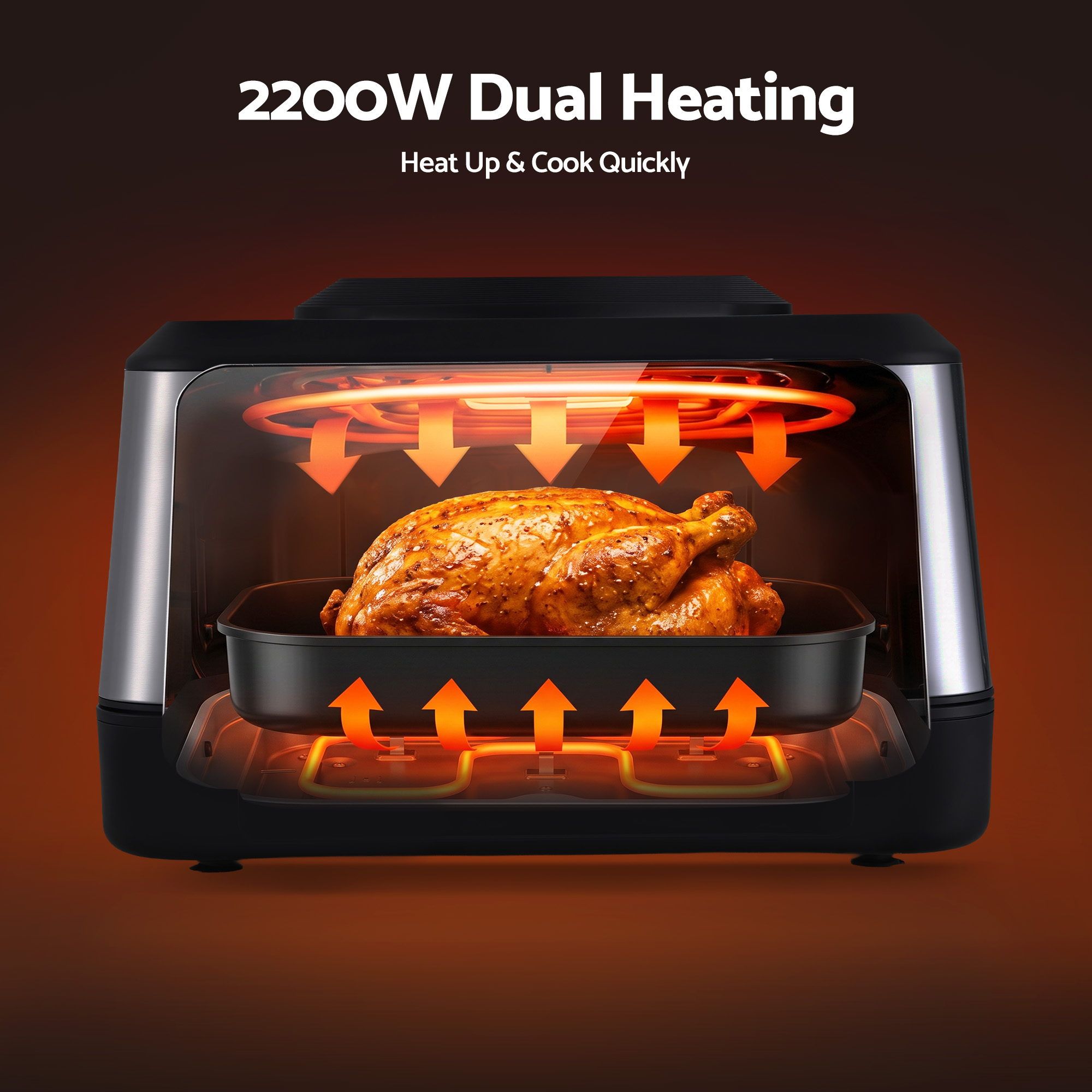 Devanti 5-in-1 Electric BBQ Grill Air Fryer, 2200W 8L Smart Thermometer โ image 5