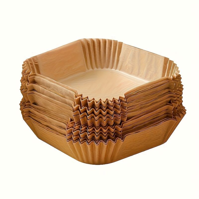 Air Fryer Liners Parchment Paper Air Fryer Disposable Air Fryer Paper Non-Stick - Brown - Size 01 — image 4