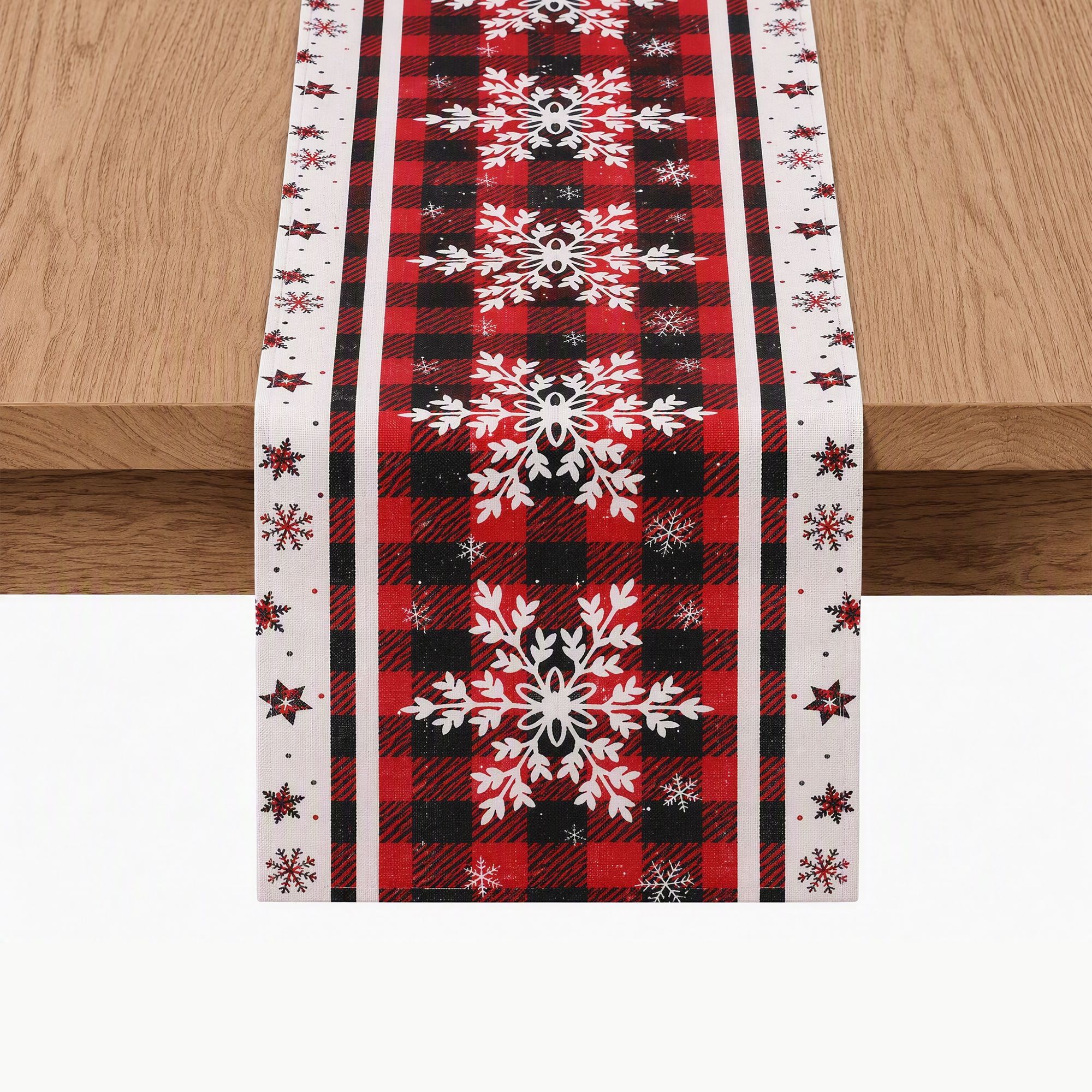 Jingle Jollys Christmas Table Runner Snowflake 190x32CM Dining Party Decor Linen — image 3