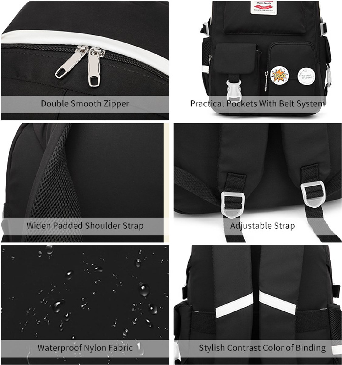 Backpack - School Bag - Backpack - Girl Backpack - School Bag - Laptop Backpack - 30 Liters - BlackA — image 3