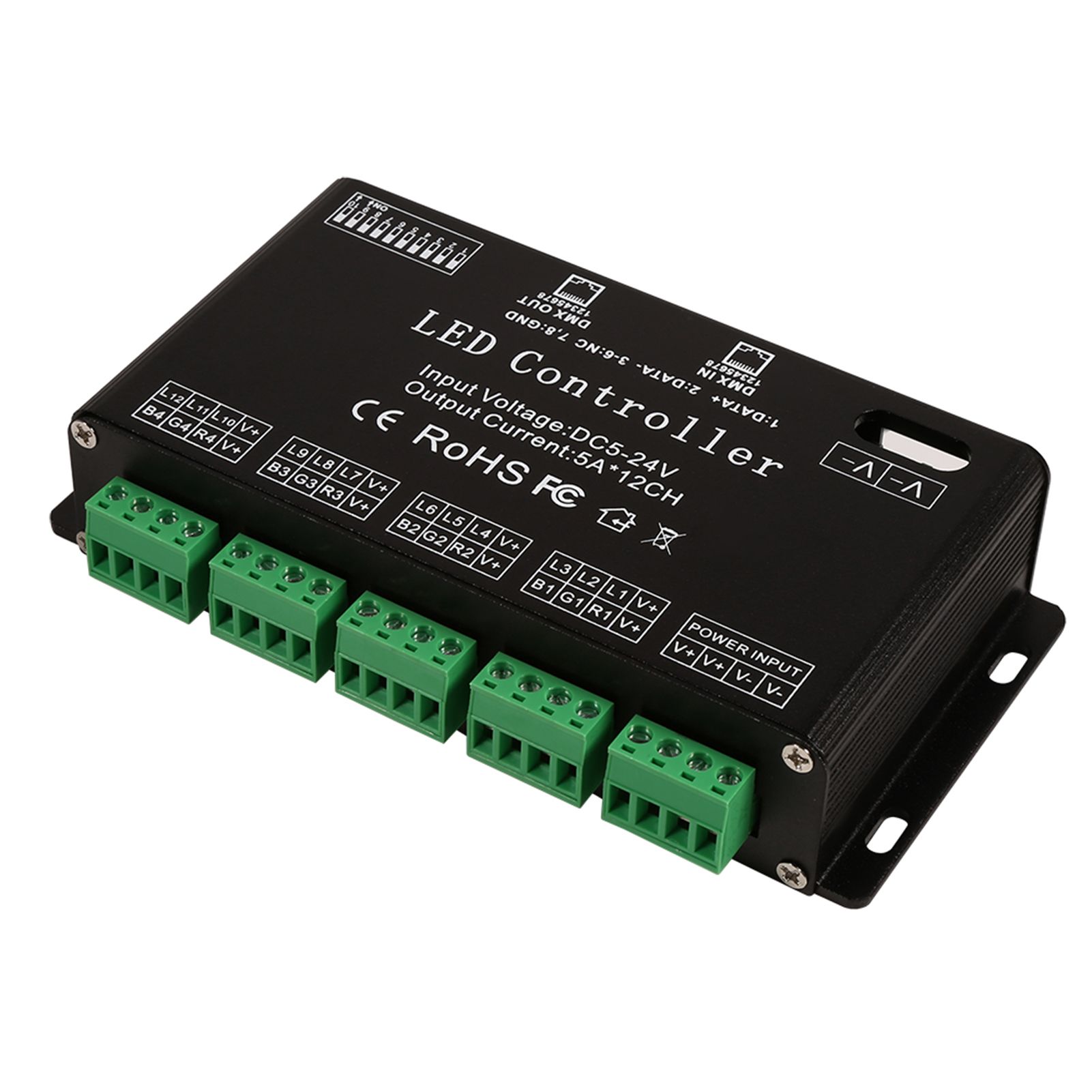 DC5V-24V 6 Channel RGB LED Controller DMX Decoder Driver Strip Module Black Color — image 3
