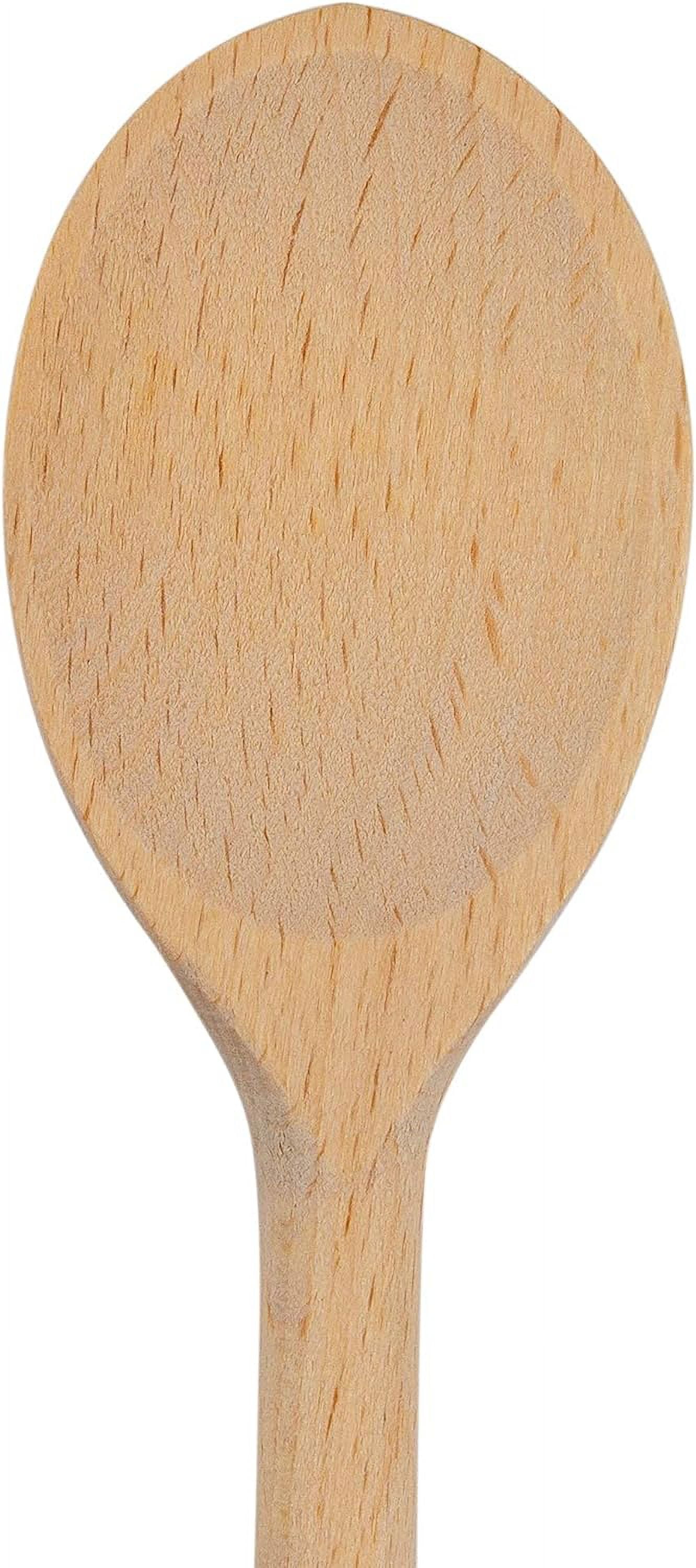 3Pcs 10 Inch Long Wooden Spoons for Cooking - Oval Wood Mixing Spoons for Baking, Cooking, Stirring - Sauce Spoons Brown — image 3