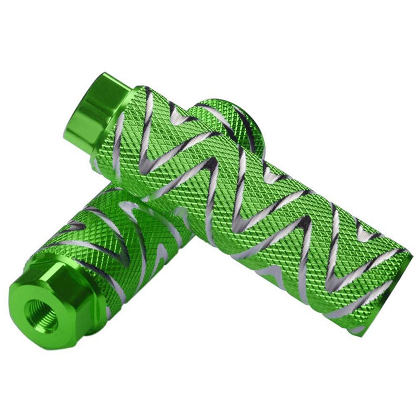 4 pcs Aluminum Alloy Bike Pegs Bmx Pedals Fit 3/8 Inch Axles Bicycle Back Pedals, automotive replacement use, Green Color — image 4