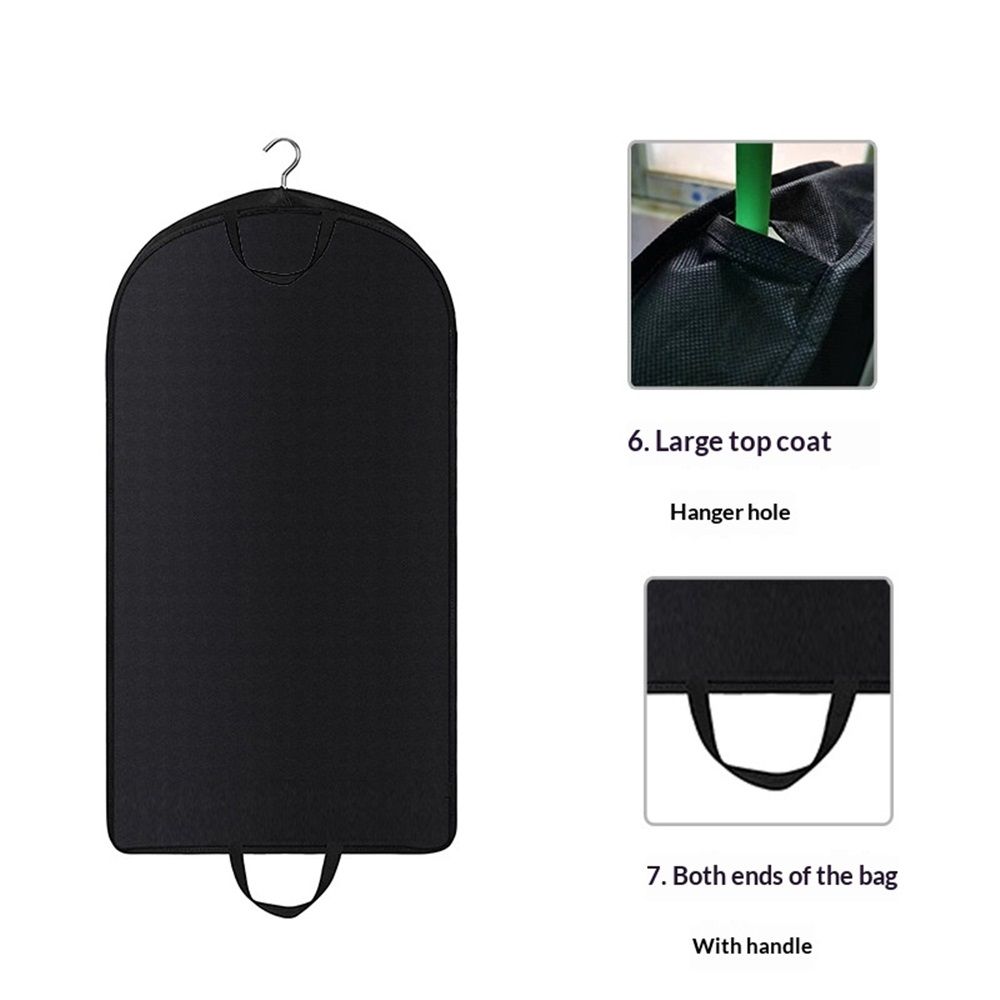 Garment Bag 59-Inch – Non-Woven Hanging Clothes Storage Cover for Suits, Dresses & Coats, Zippered for Closet or Travel (black,Dust bag only) — image 5