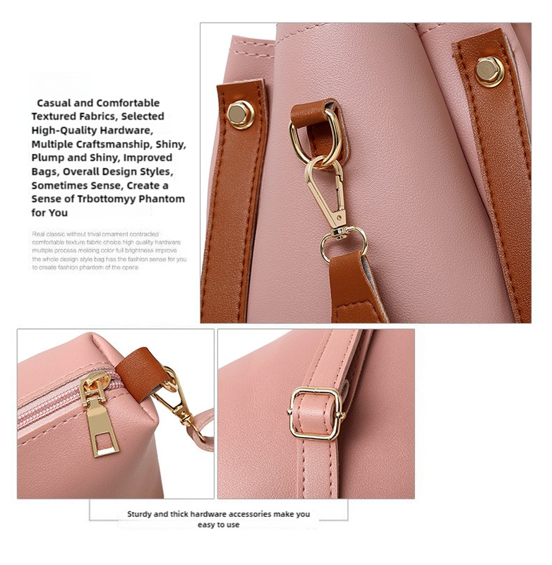 Beige Elegant 4-Piece Women's Handbag Set - Stylish PU Leather Tote, Shoulder Bag, Clutch, and Wallet for Every Occasion — image 3