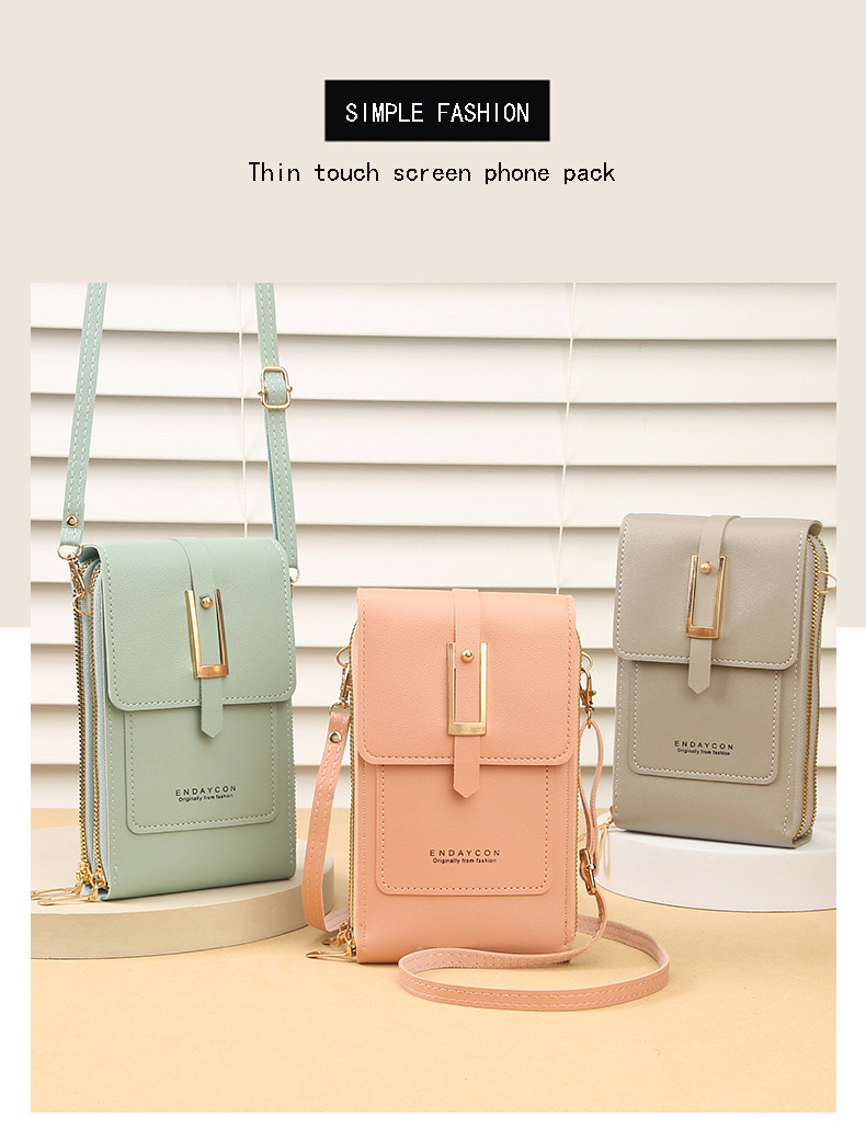 Women's Crossbody Phone Bag with Clear Touch Screen Window PU Leather Wallet Purse Multi-Pocket Shoulder Handbag Adjustable Strap Card Holder Pale pink — image 2