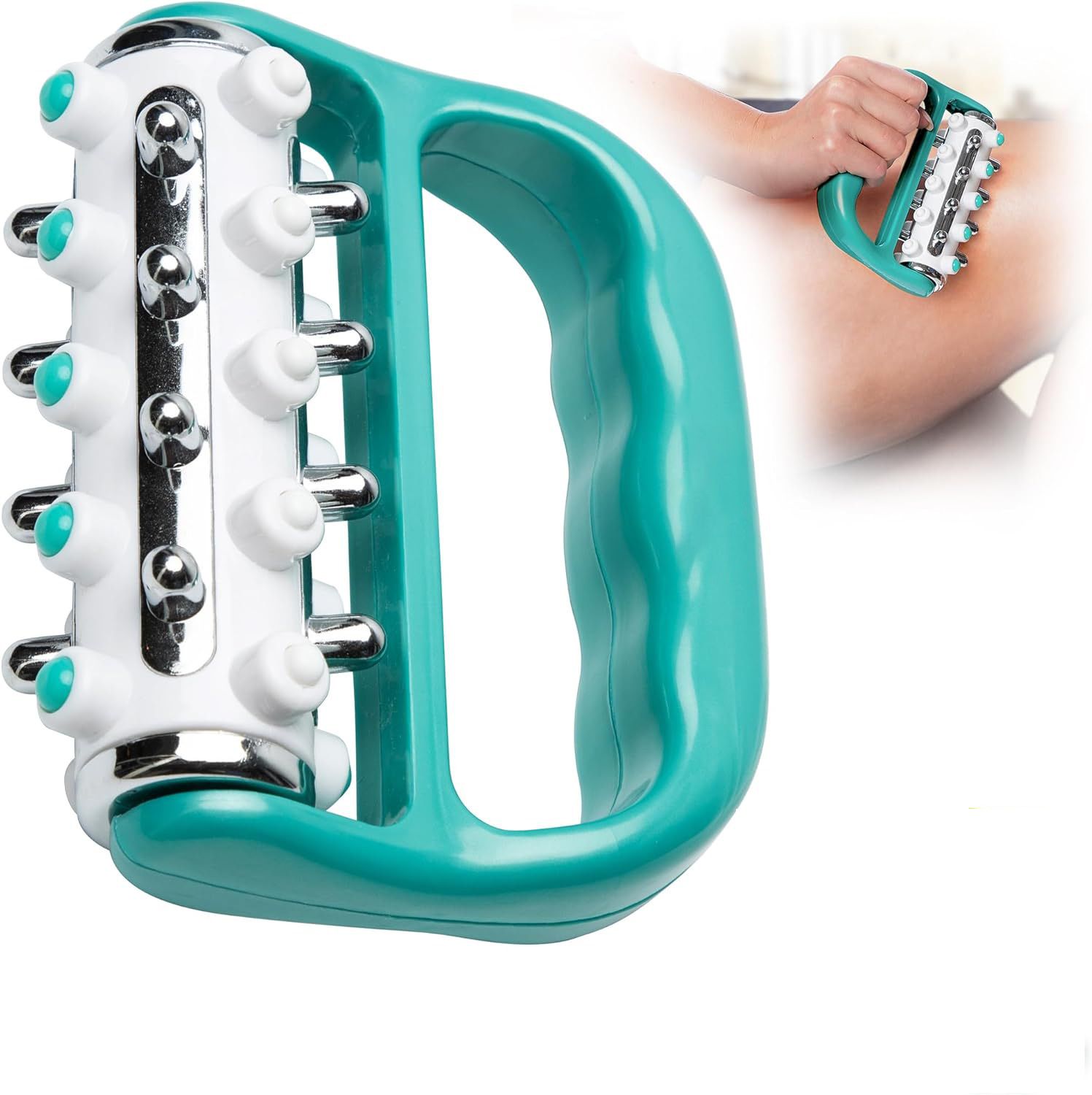 1pc Electroplated Massage Roller Releases Breaks Down Fat Lumps Lymphatic Drainage Deep Tissue Muscle Massage Roller Handheld Body Massager For Legs