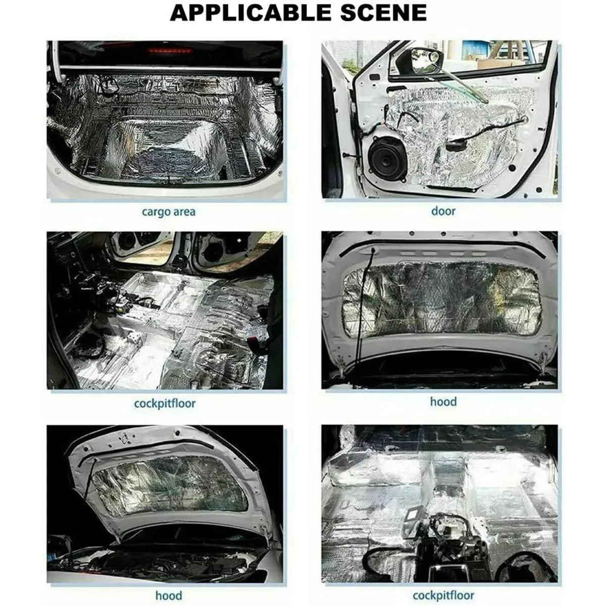 Car Soundproof Cotton Pad 25x18cm Self Adhesive Aluminum Foil Insulation Sheet โ image 6