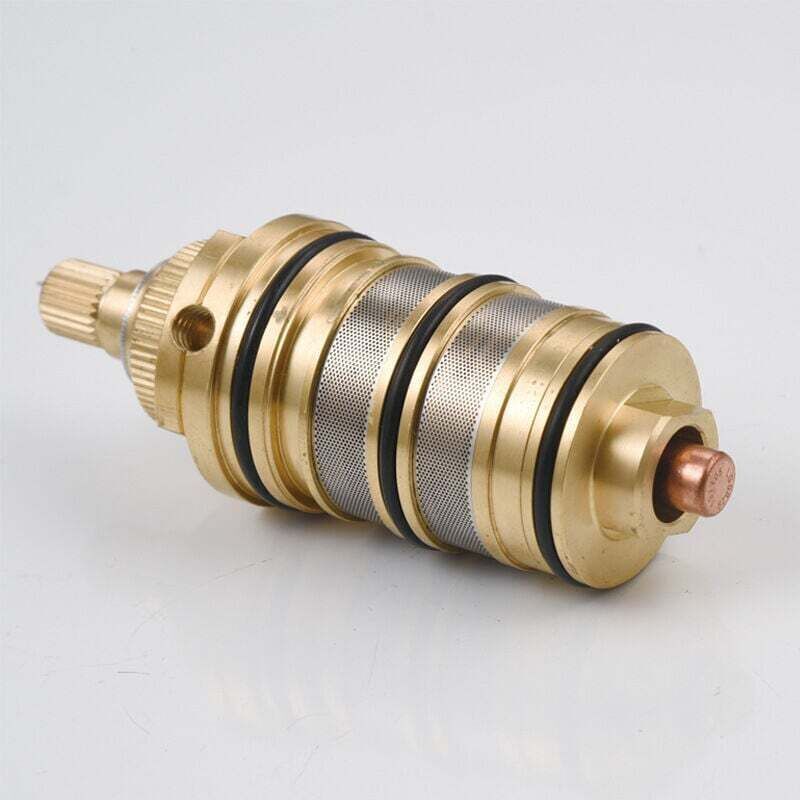 Brass Thermostatic Shower Valve with Cartridge and Handle for Shower Mixer, brass construction, durable plumbing accessory, Black Finish — image 3