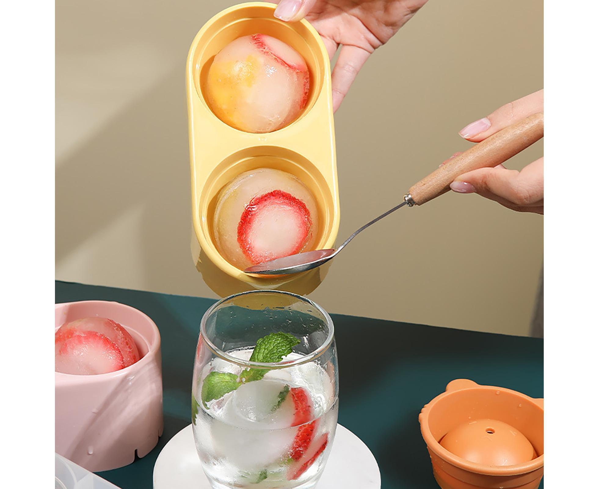 Ice Mould Anti-corrosion Fine Workmanship BPA Free Whiskey Ice Cube Ball DIY Mould for Bar-Yellow — image 4