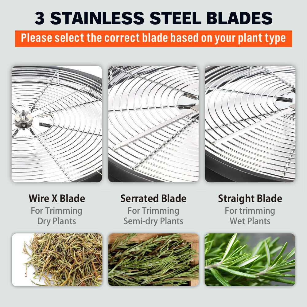 19 inch Bud Leaf Bowl Trimmer Tumble Stainless Steel Blades Twisted Spin Cut — image 4