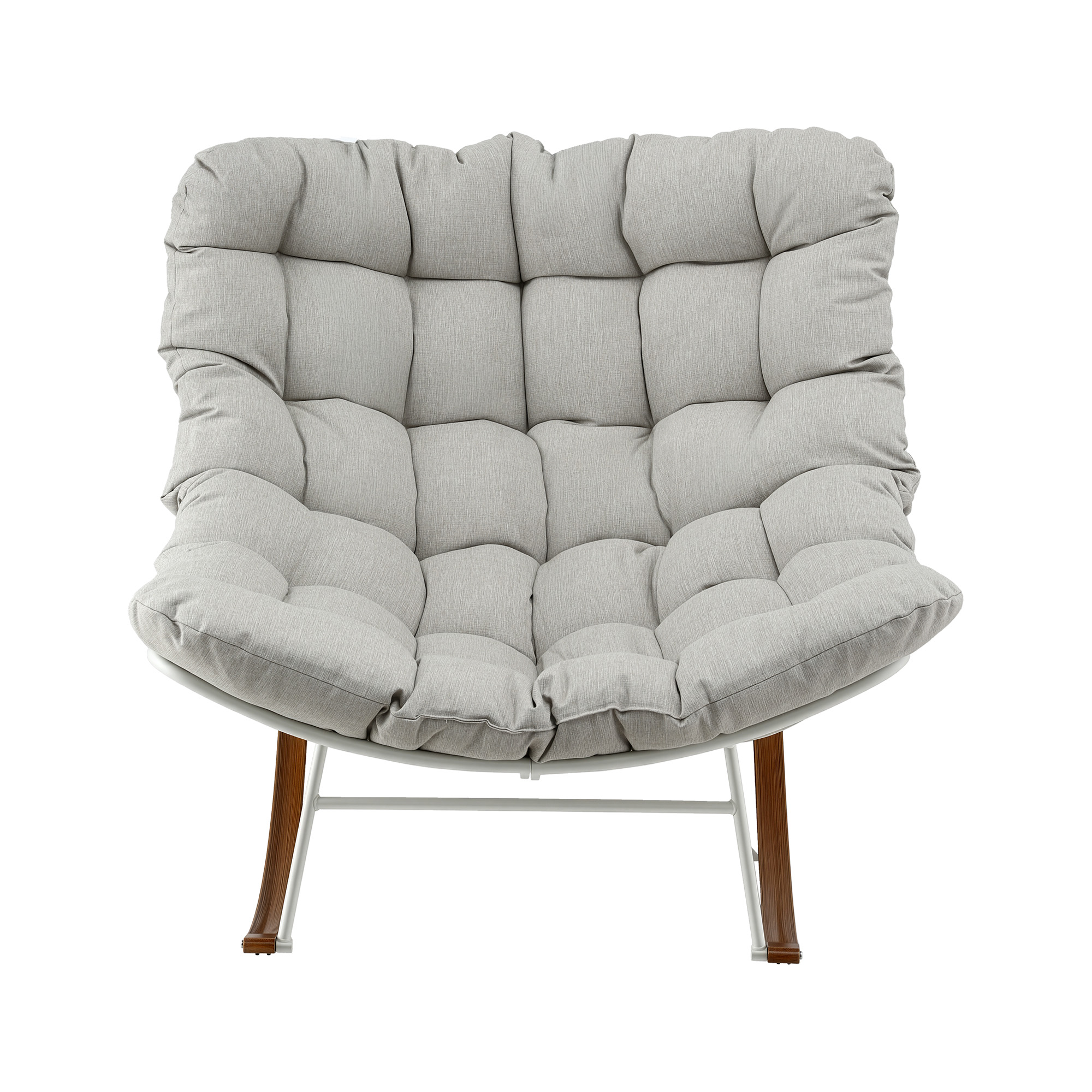 Gardeon Outdoor Rocking Chair Furniture Papasan Recliner Garden Patio Lounge Setting White — image 3