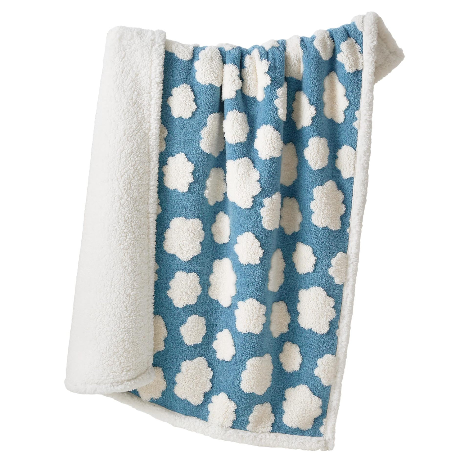 75 × 100 CM Waterproof Soft Sherpa Fleece Pet Blanket (Blue Sky & Clouds) - Reversible Thickened Furniture Protector for Dogs & Cats — image 2