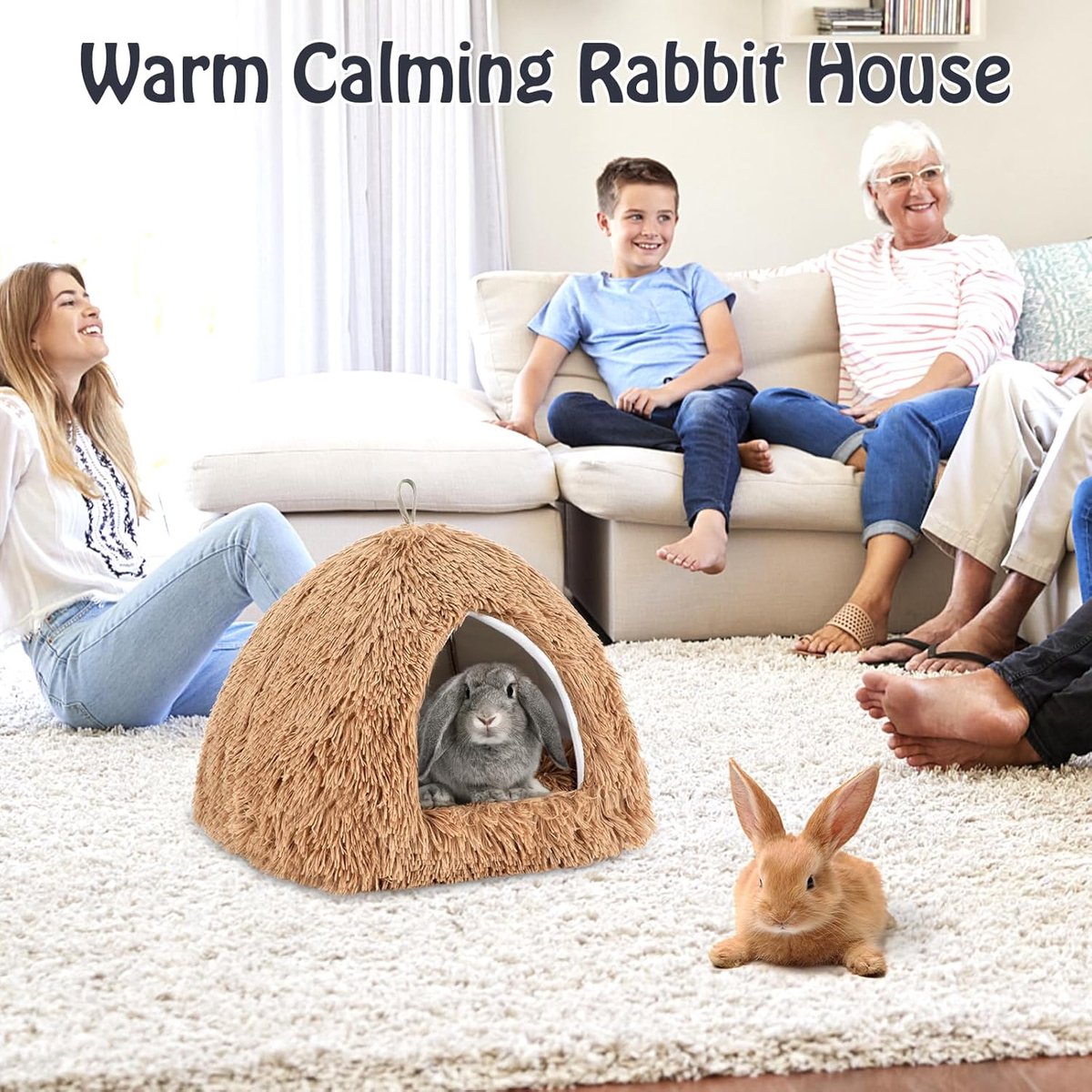 Cat Basket - Rabbit House - Cat House - Plush - Warmth - 40x40x37 CM - Rodent - Cat Bed - Kitten Basket - Animal House - Cat Cushion - Cat Den - Cat Houses — image 4