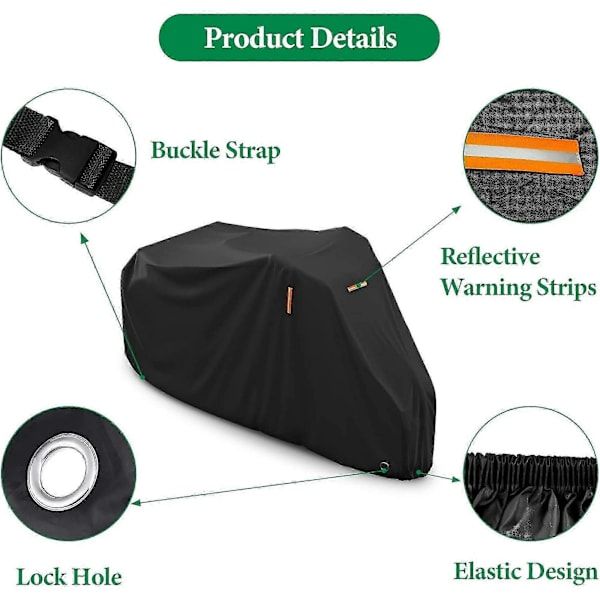 Replacement Waterproof cover for outdoor tricycle, electric recumbent bike, 190x76x112 cm with reflective strips, Made of Fabric โ image 4