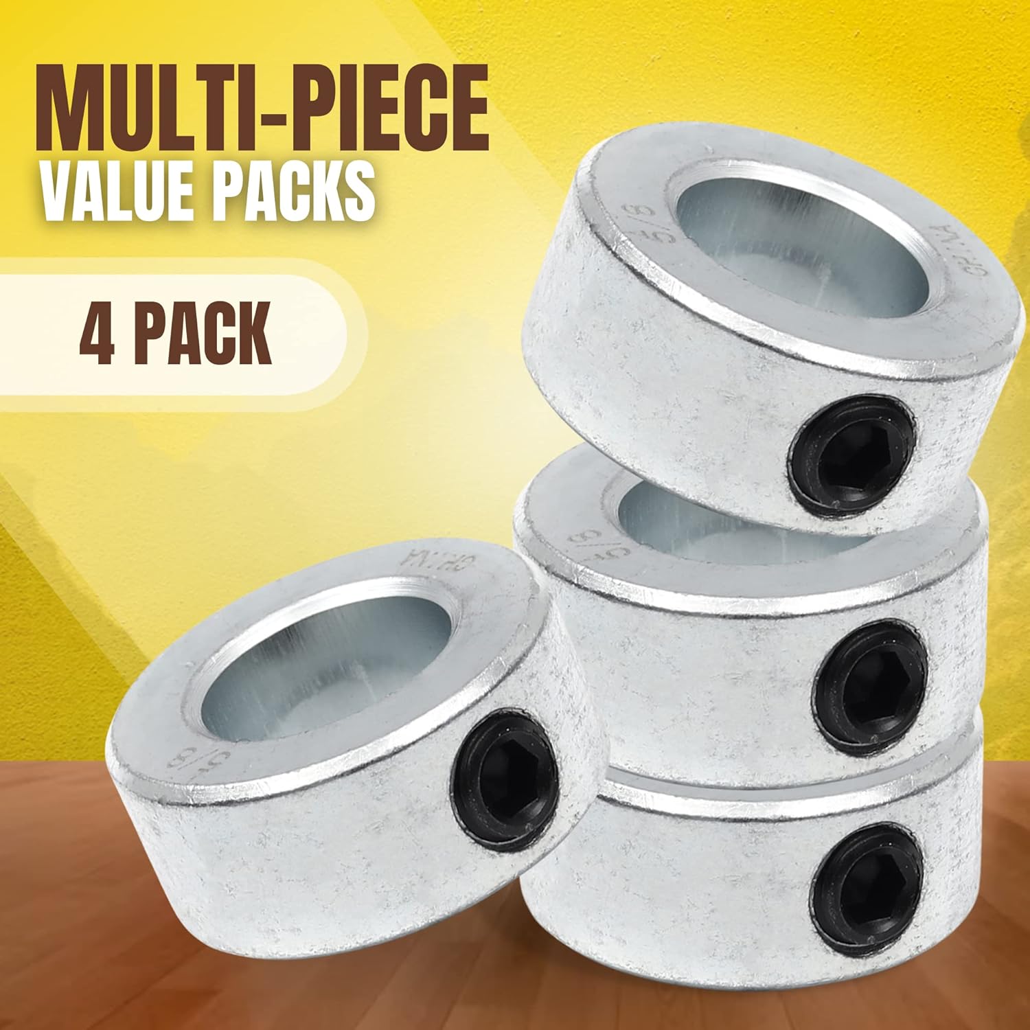 (2+4 Pack) 5/8" x 36" Zinc Plated Steel Rods and 5/8" Bore Solid Steel Shaft Collars, for Use as an Axle Shaft on Hand Trucks Dollies Wagons Wheelbarrows — image 6