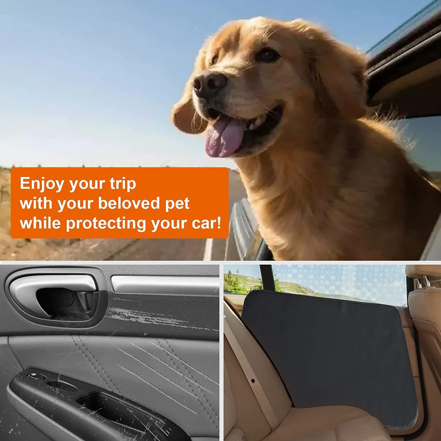 2 PCS Car Door Protector for Dogs,Waterproof, Anti-Scratch,Vehicle Door Protectors for Cars, Trucks, SUVs（No mesh bag） — image 3