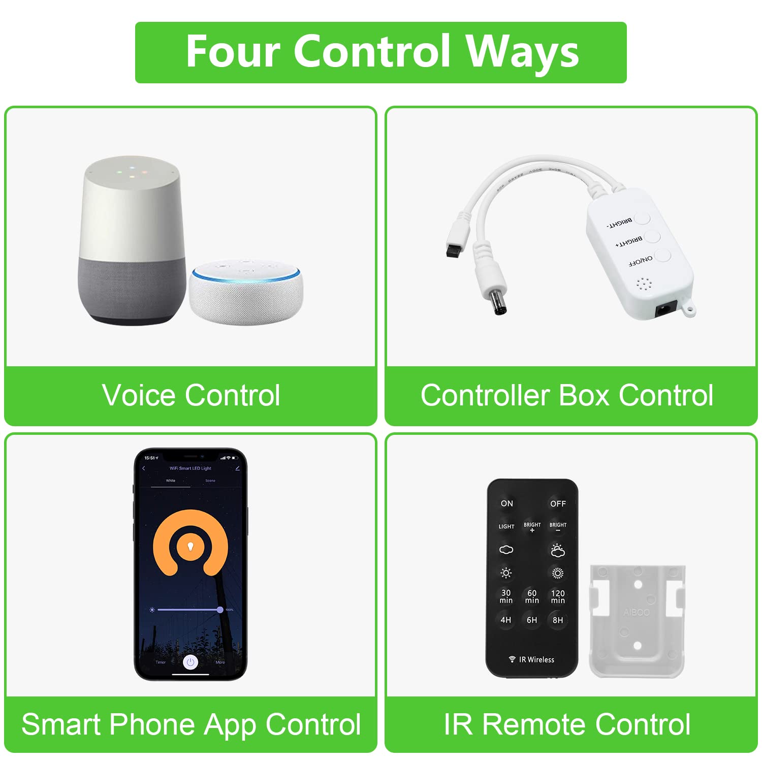 Smart WiFi Controller for Single Color Puck Lights, AIBOO Remote Control for LED Strip Lights, LED Neon Sign Compatible with Alexa & Google Assistant & IFTTT — image 3