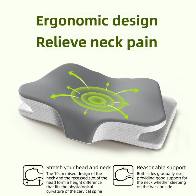 Blue Breathable Butterfly Contoured Memory Foam Pillow - Dual-Height Orthopedic Neck Pillow with 5-Zone Cervical Support — image 3