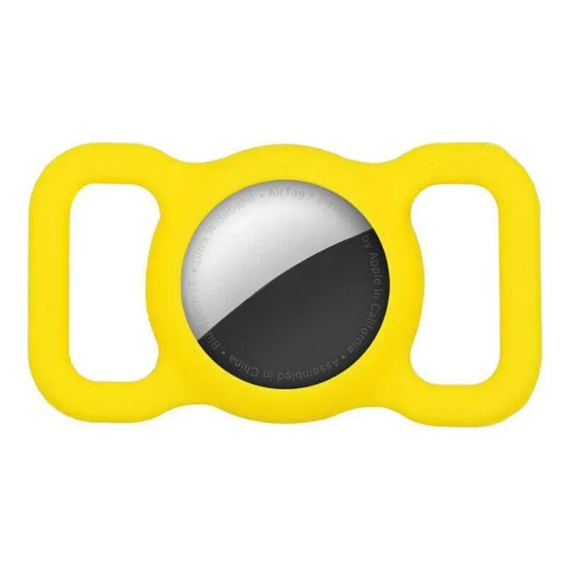 Silicone Collar Attachment Case Compatible with Tracking Device for Pets - Yellow