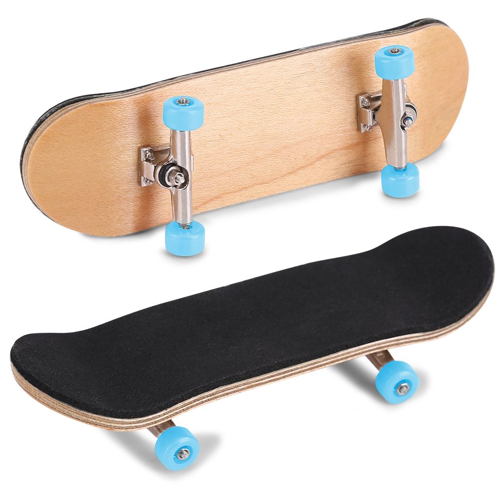1Pc Maple Wooden Alloy Fingerboard Finger Skateboard With Box Reduce Pressure Gifts Light Blue โ image 6