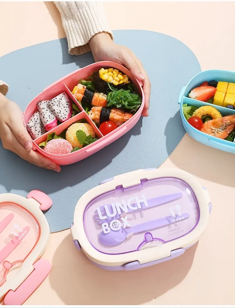 Nordic Style Microwave Bento Box Set | Multi-Compartment Prevents Flavor Mixing, Built-In Utensils & Phone Stand for Watching Shows, Top Choice for Office โ image 5