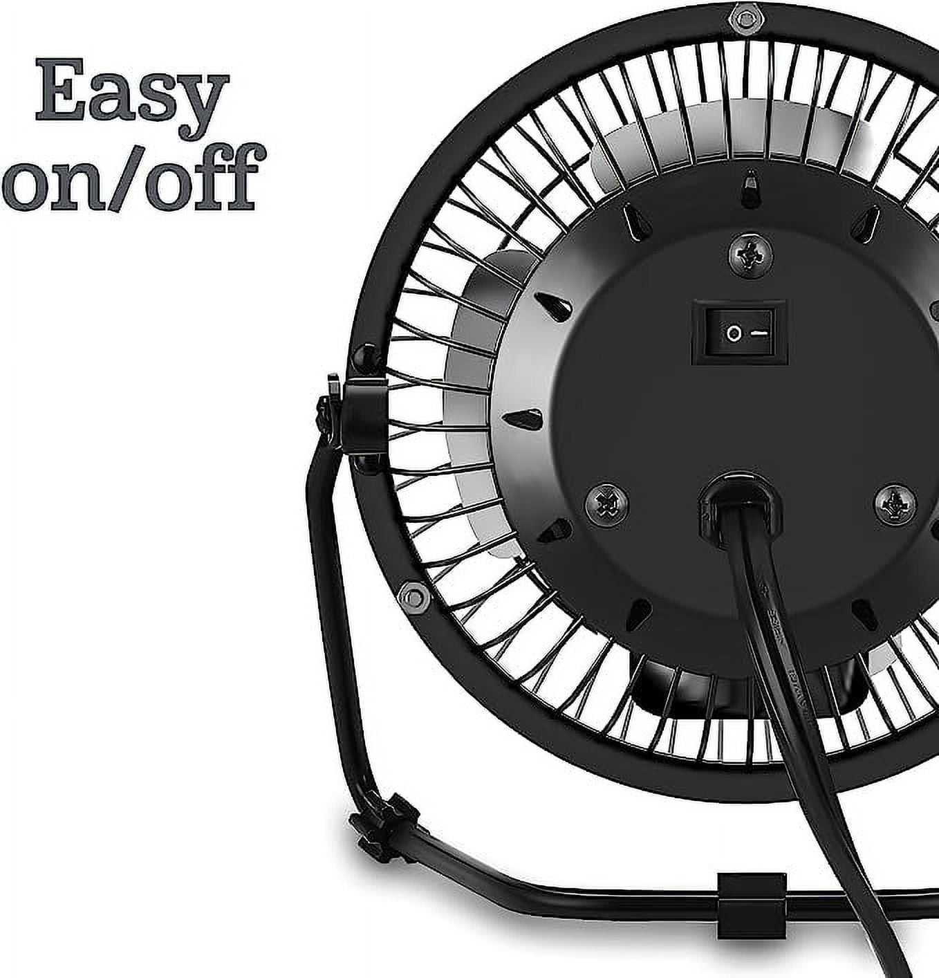 4 Inch USB Desk Fan,Small and Quiet,Powerful USB Powered Portable Fan,Strong Airflow,Mini Metal USB Fan,360°Rotation,Personal Cooling Fan with 2 Speed for Home — image 3