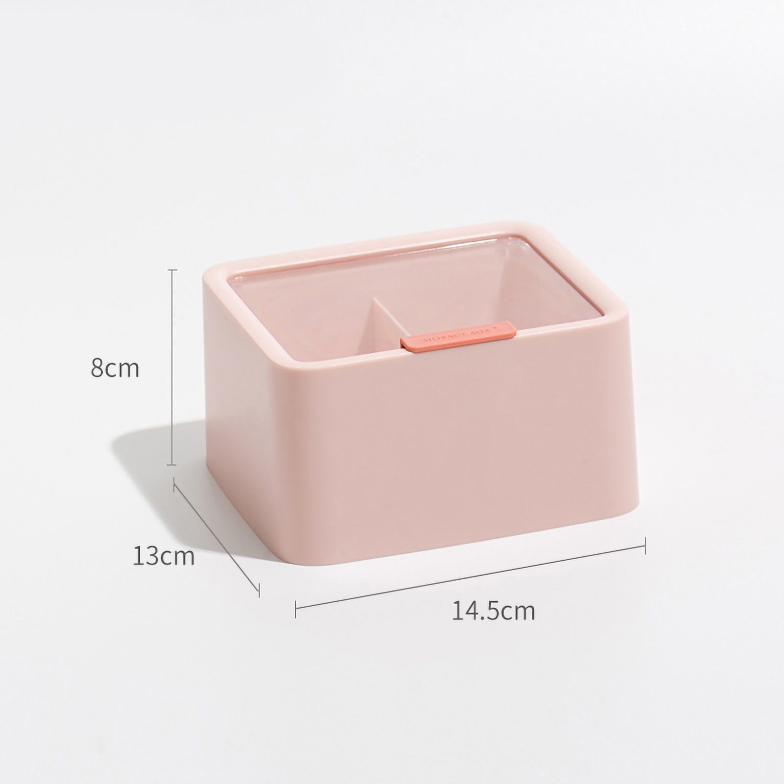 Lipstick Storage Box Large Capacity Double Layer Grid Design Transparent Storage Box with Lid for Home Office Pink — image 2