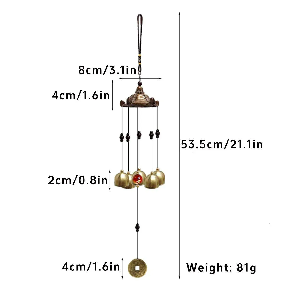 Metal Bell Wind Chime Pendant Outdoor Hanging Decoration Garden Patio Decor — image 3
