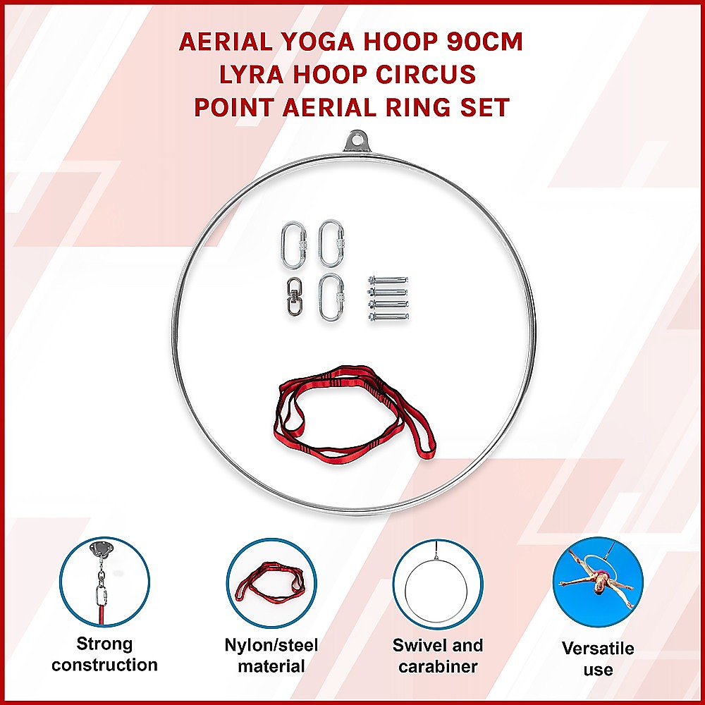 Aerial Yoga Hoop 90CM Lyra Hoop Circus Single Point Aerial Ring Set — image 3