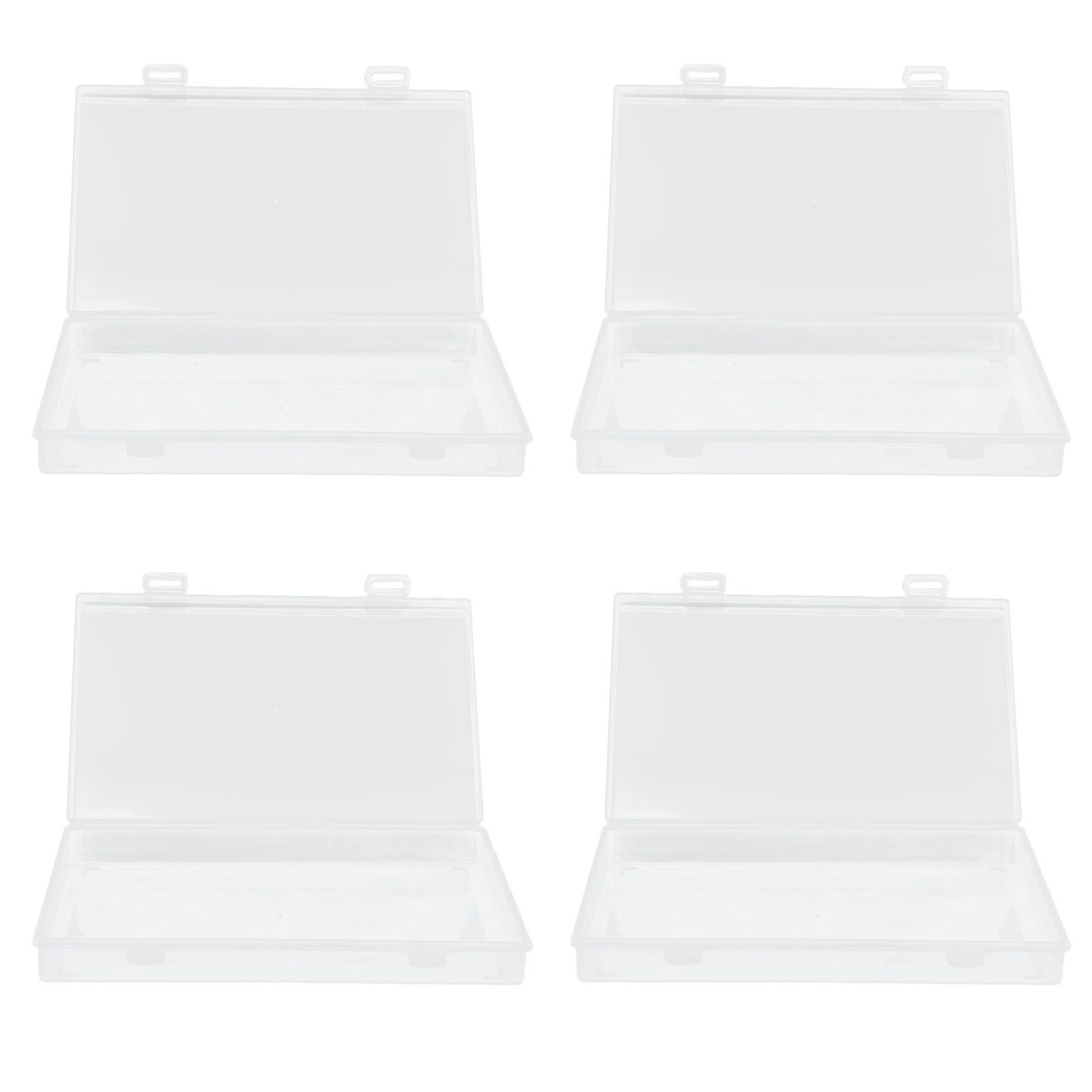 4Pcs Transparent Plastic Box with Hinged Cover Multipurpose Storage Container for Small Things — image 6