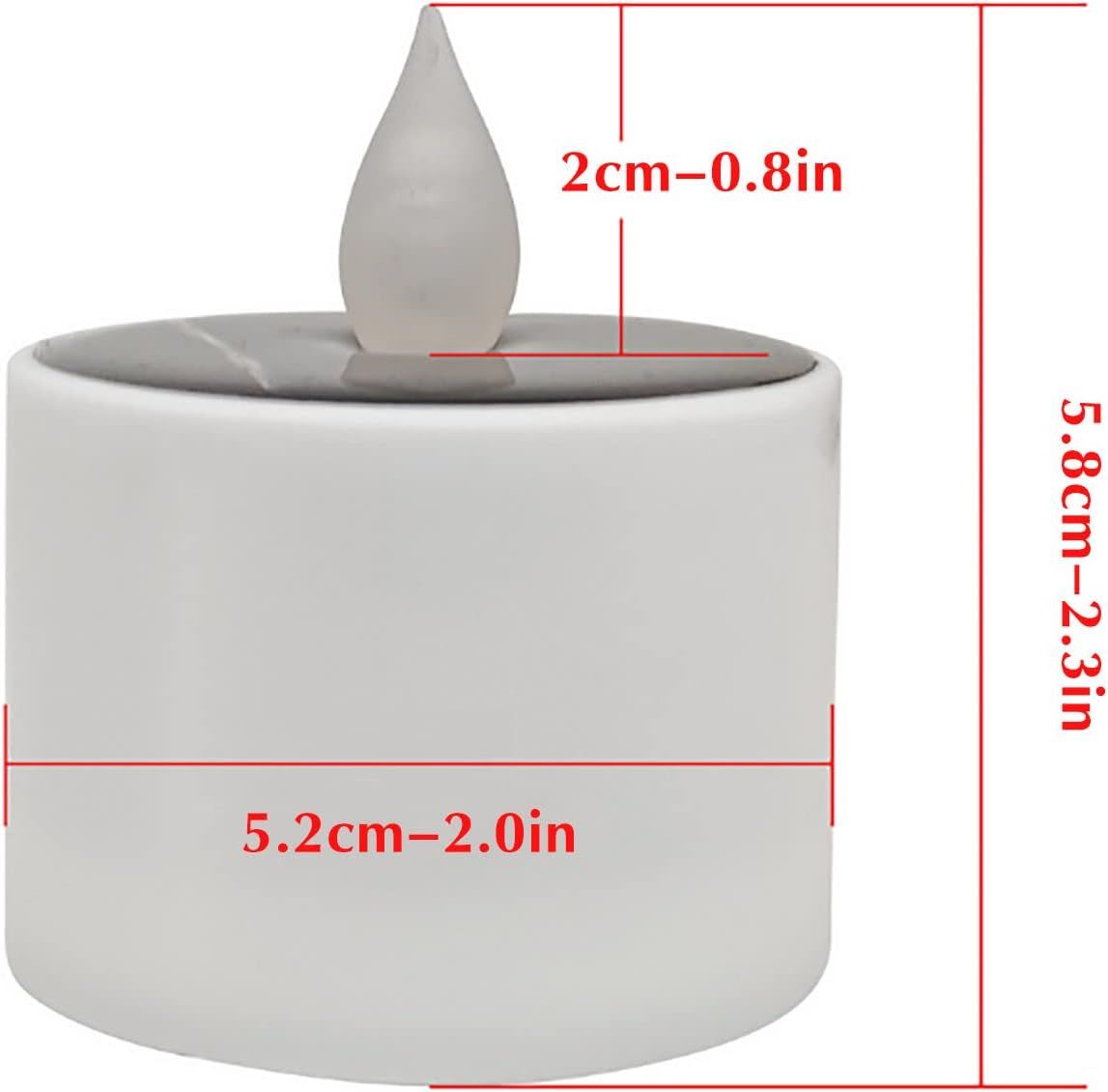6 Pcs Solar Candles Outdoor Waterproof, Fake Candles Solar Powered Post Lights, Small Flameless Tealight Led Decorative (Warm) — image 4