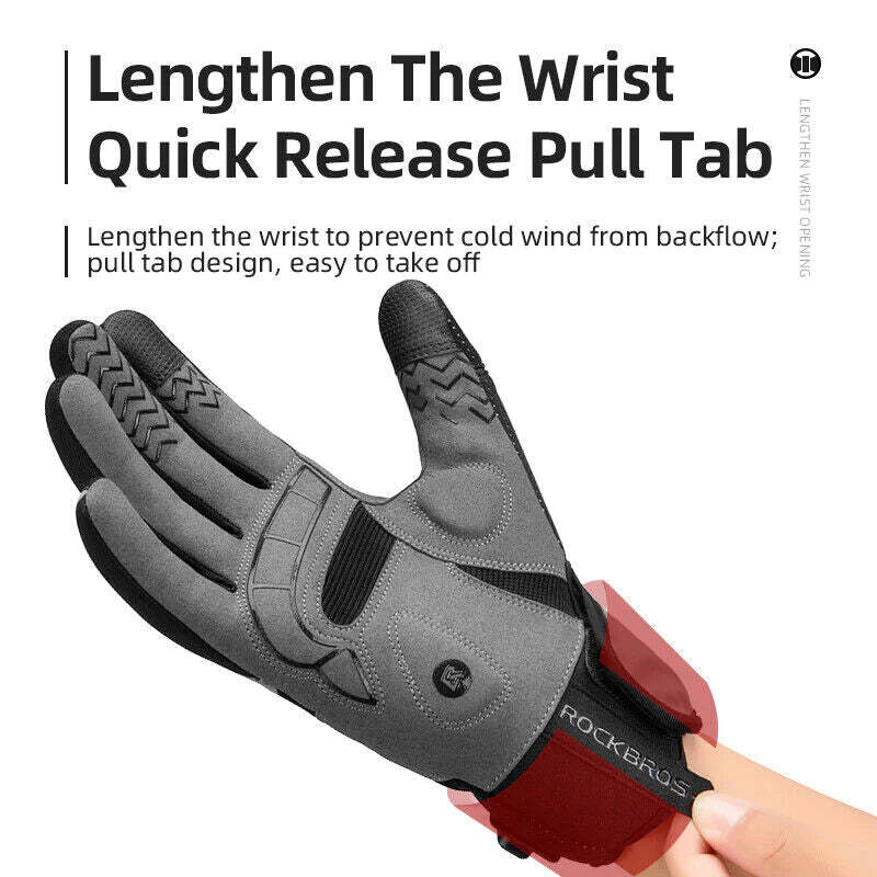 MTB Heated Gloves Large for Mountain Road Bike Breathable Winter Autumn Cycling Camping Running Outdoor Sport Rockbros โ image 5