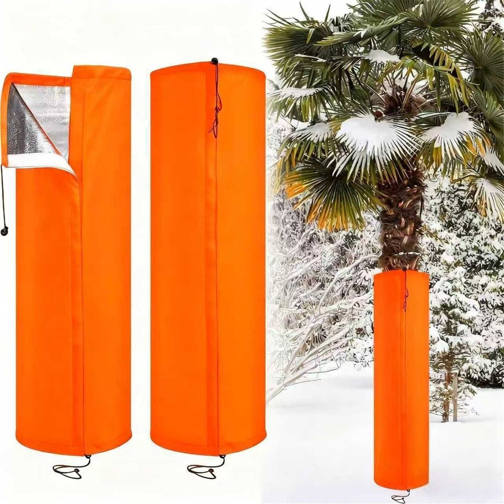 1 Pack Winter Palm Tree Root Protectors Winter Covers with Drawstring for Trees Root Self Adhesive Plant Insulation Cover for Garden Outdoor Cold Weather Plants Trunk Protection, Large