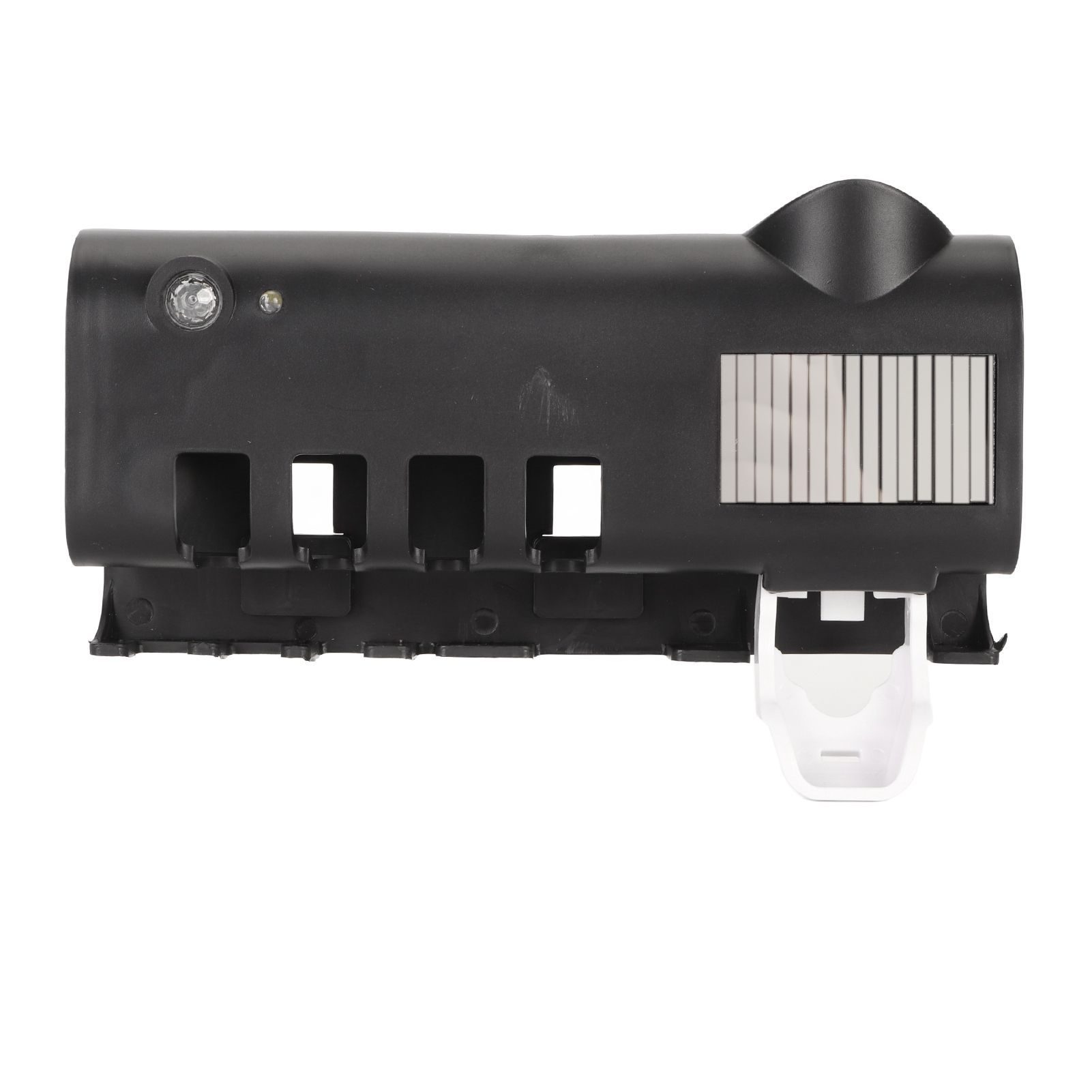 Toothbrush Holder 4 Slots Intelligent Cleaning Punch Free Wall Mounted Toothbrush Cleaner with Toothpaste Squeezer Black Button Type