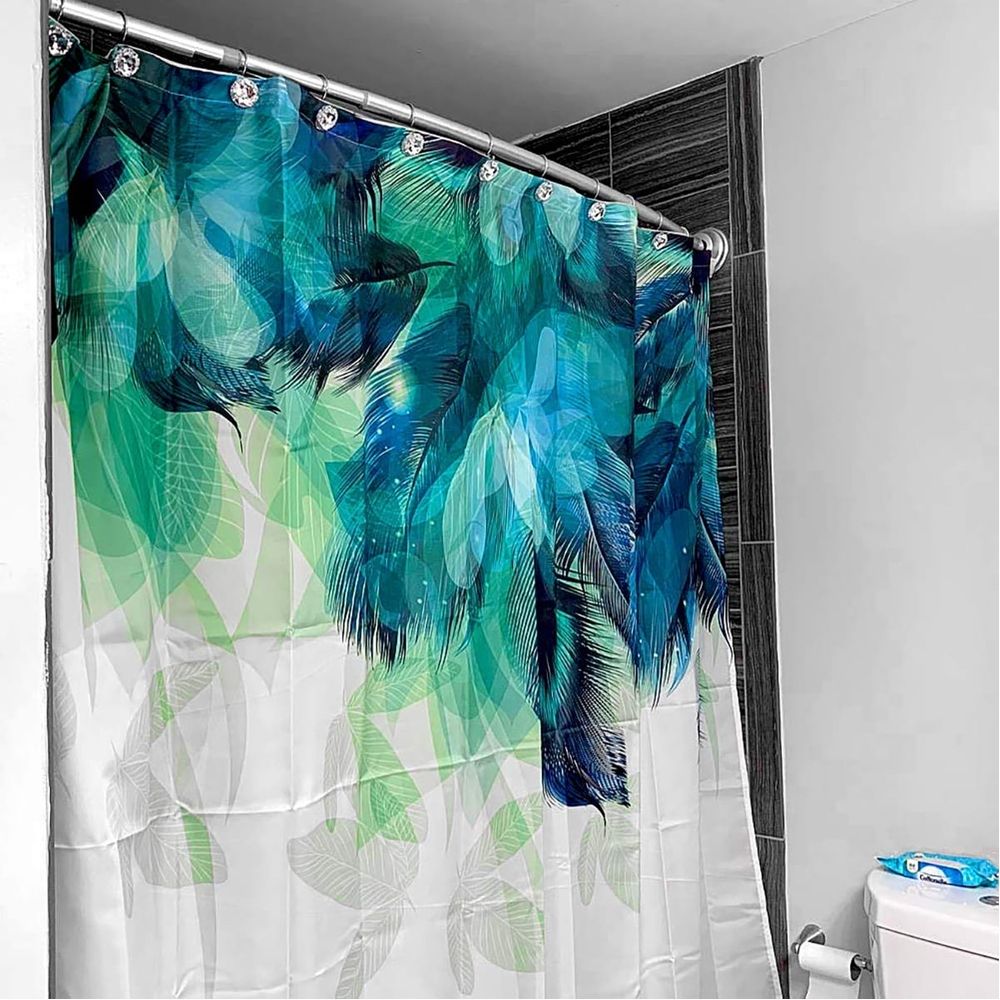 12PCS Shower Curtain Rings Acrylic Decorative Rolling Shower Curtain Rings Diamond Shape Shower Rings Stainless Steel Rust Resistant Decorative Rhinestones Shower Curtain Rings