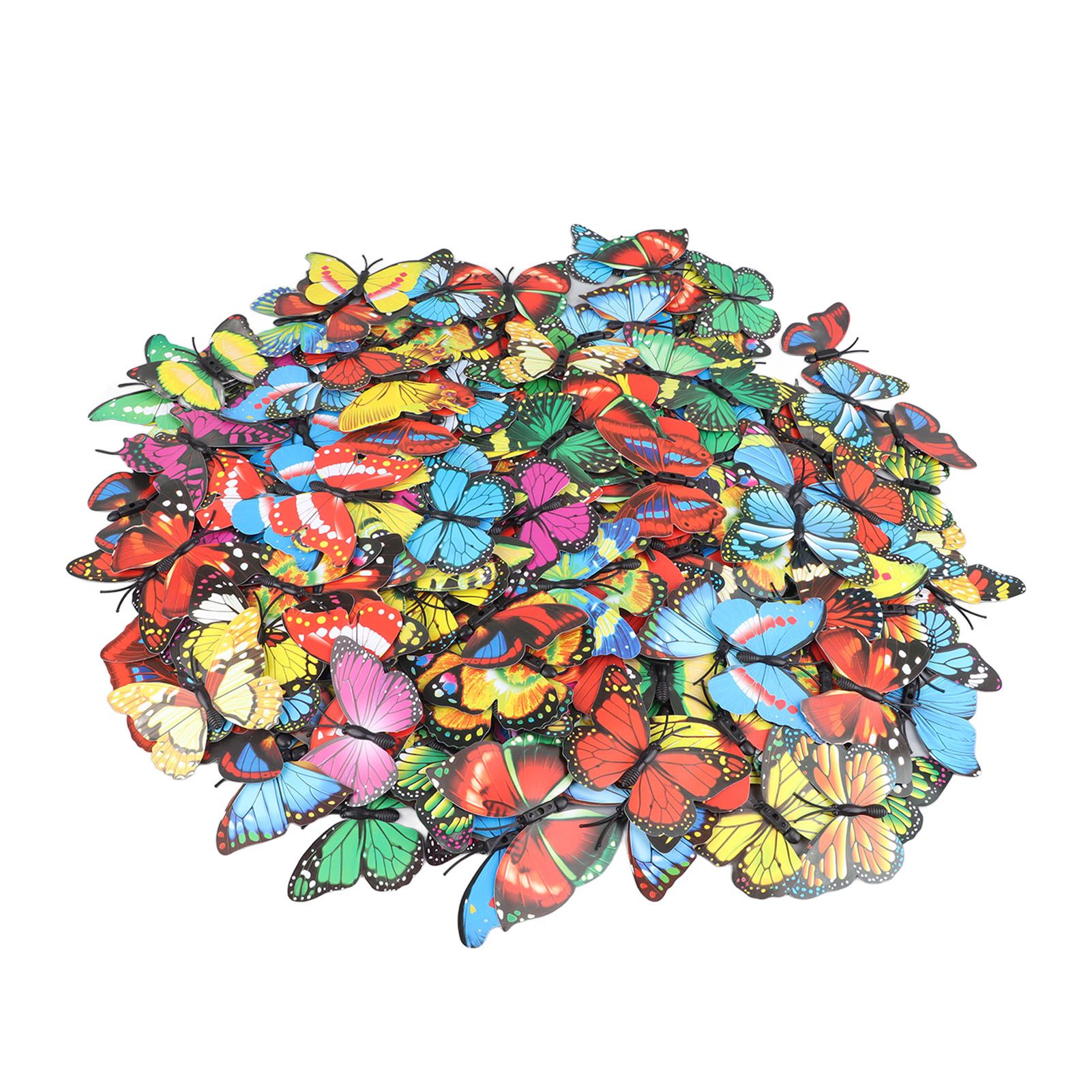 200pcs 7cm Butterfly Wall Decals PVC 3D Butterflies Removable Mural Wall Stickers for Home Room Bedroom Party Decoration