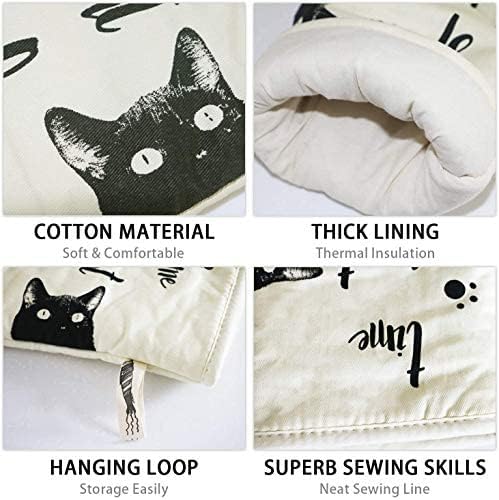 Oven Gloves - Cat Design - For Cooking And Baking - Size 17 × 31 Cm - Heat Resistant — image 4