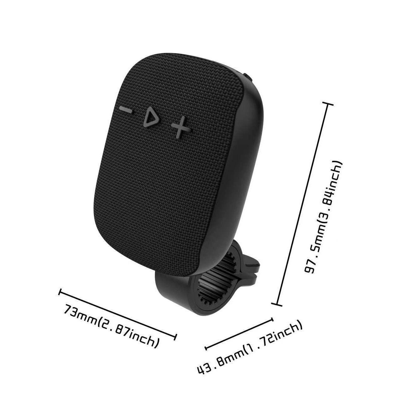 Bluetooth Handlebar Speaker, FM Wireless Waterproof Portable Bicycle Speakers for Biking, Hiking and Camping, Black — image 2